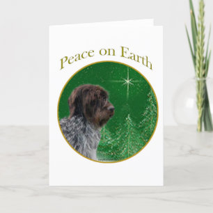 Wirehaired Pointing Griffon Peace Holiday Card
