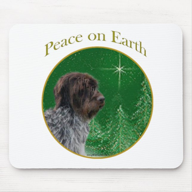 Wirehaired Pointing Griffon Peace Mouse Pad (Front)