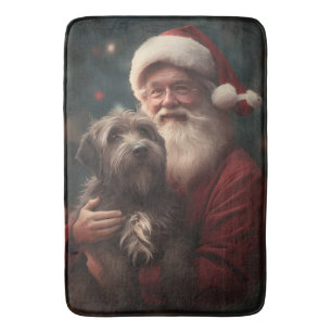 Wirehaired Pointing Griffon Santa Claus Christmas Bath Mat