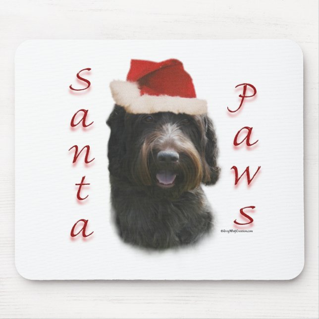 Wirehaired Pointing Griffon Santa Paws Mouse Pad (Front)