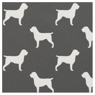 Wirehaired Pointing Griffon Silhouettes Pattern Fabric