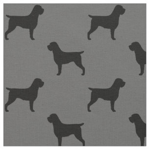 Wirehaired Pointing Griffon Silhouettes Pattern Fabric