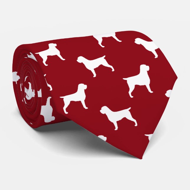 Wirehaired Pointing Griffon Silhouettes Pattern Tie (Rolled)