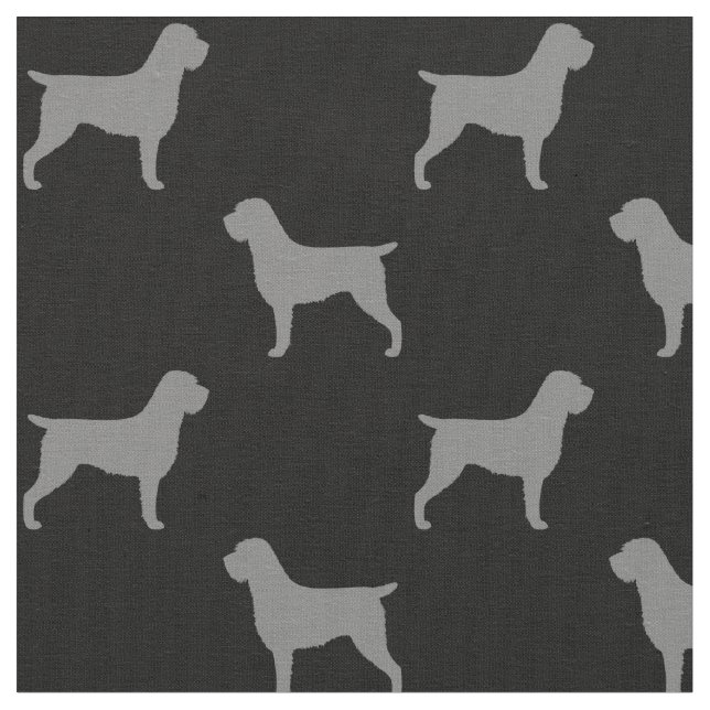 Wirehaired Pointing Griffon Silhouettes Patterned Fabric (Close Up)