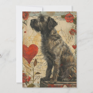 Wirehaired pointing griffon Valentine's day Holiday Card