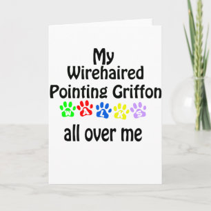 Wirehaired Pointing Griffon Walks Design Holiday Card