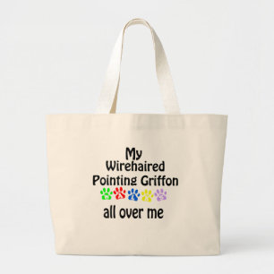 Wirehaired Pointing Griffon Walks Design Large Tote Bag