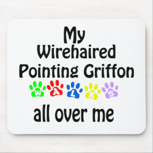 Wirehaired Pointing Griffon Walks Design Mouse Pad