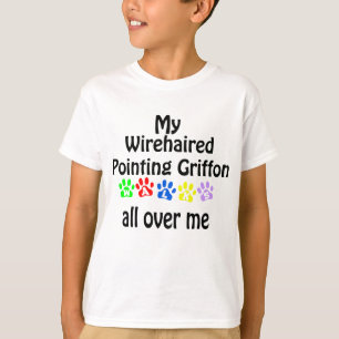 Wirehaired Pointing Griffon Walks Design T-Shirt