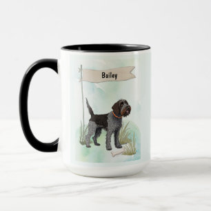 Wirehaired Pointing Griffon Watercolor Personalize Mug
