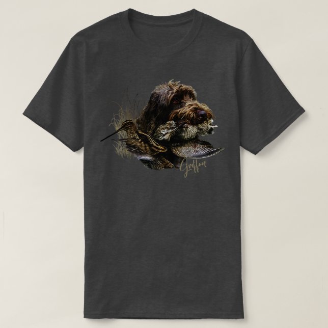 Wirehaired Pointing Griffon Woodhunting T-Shirt (Design Front)
