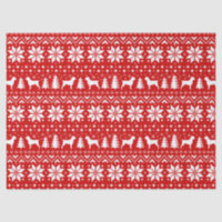 Wirehaired Pointing Griffons Christmas Pattern Red