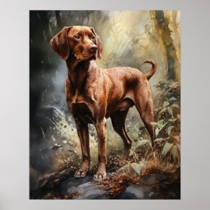 Wirehaired Vizsla Dog Art Print Poster