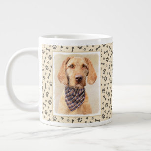 Wirehaired Vizsla Painting - Cute Original Dog Art Large Coffee Mug