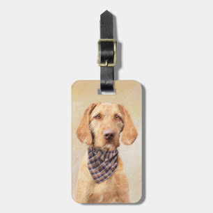 Wirehaired Vizsla Painting - Cute Original Dog Art Luggage Tag