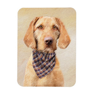 Wirehaired Vizsla Painting - Cute Original Dog Art Magnet