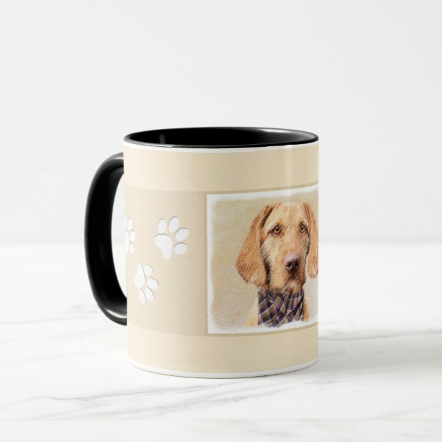 Wirehaired Vizsla Painting - Cute Original Dog Art Mug (Front Left)