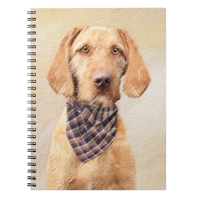 Wirehaired Vizsla Painting - Cute Original Dog Art Notebook (Front)