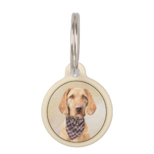 Wirehaired Vizsla Painting - Cute Original Dog Art Pet Tag