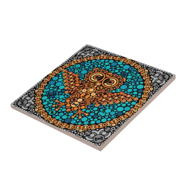 Wireless Owl, Colour Perception Test, Black Ceramic Tile (Side)