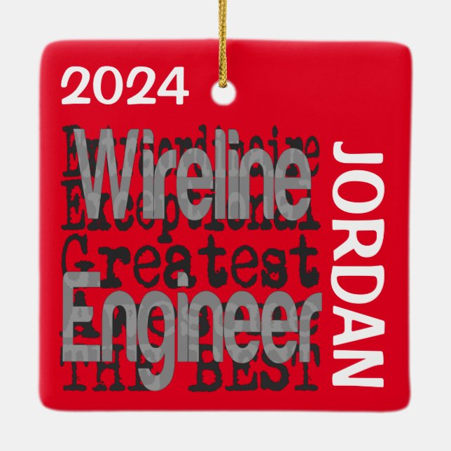Wireline Engineer Extraordinaire CUSTOM Ceramic Ornament (Back)