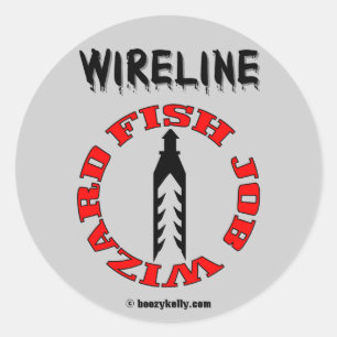 Wireline Fish Job Wizard,Oil Field Sticker,Oil Rig Classic Round Sticker