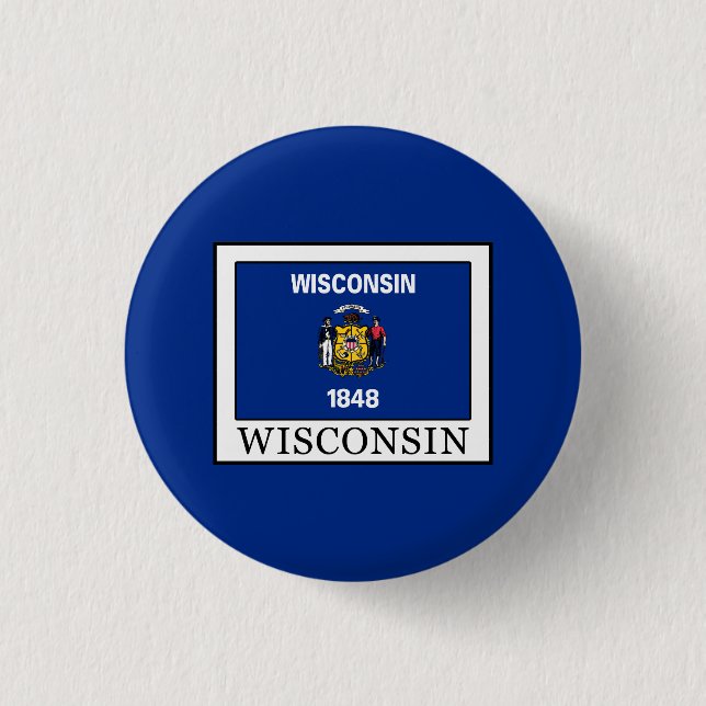 Wisconsin 3 Cm Round Badge (Front)