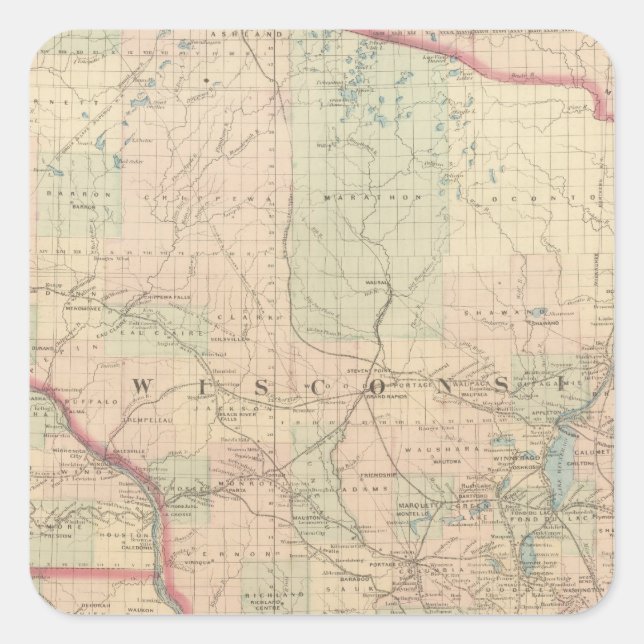 Wisconsin 4 square sticker (Front)