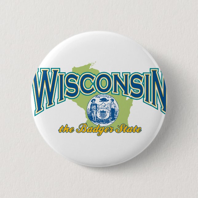 Wisconsin 6 Cm Round Badge (Front)