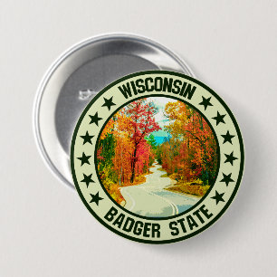 Wisconsin 7.5 cm round badge