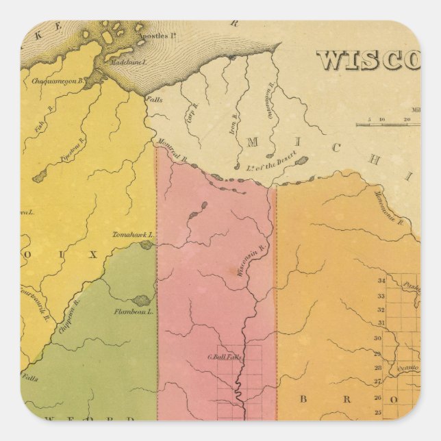 Wisconsin 7 square sticker (Front)