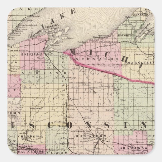 Wisconsin 9 square sticker (Front)