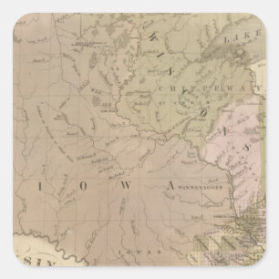Wisconsin and Iowa Square Sticker