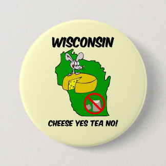 Wisconsin anti tea party 7.5 cm round badge