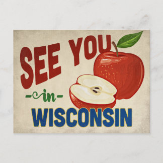 Wisconsin Apple - Vintage Travel Postcard