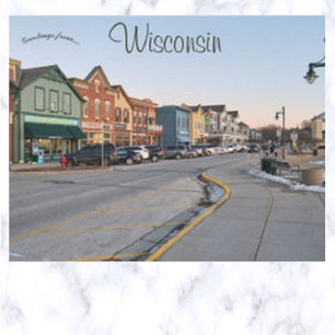 Wisconsin Avenue Village of Pewaukee Wisconsin Postcard