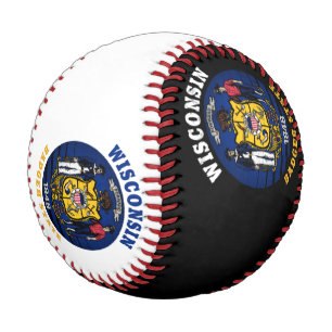 WISCONSIN BADGER STATE FLAG BASEBALL