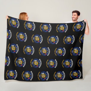 WISCONSIN BADGER STATE FLAG FLEECE BLANKET