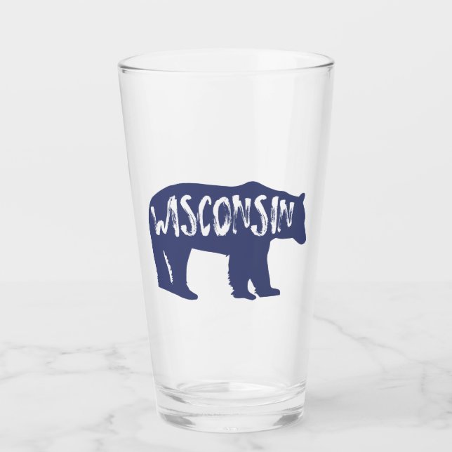 Wisconsin Bear Glass (Front)