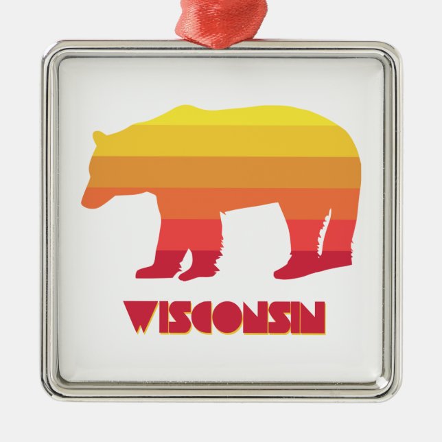 Wisconsin Bear Metal Ornament (Front)