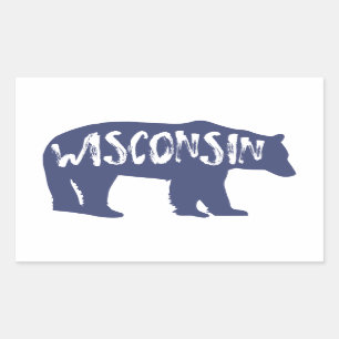 Wisconsin Bear Rectangular Sticker