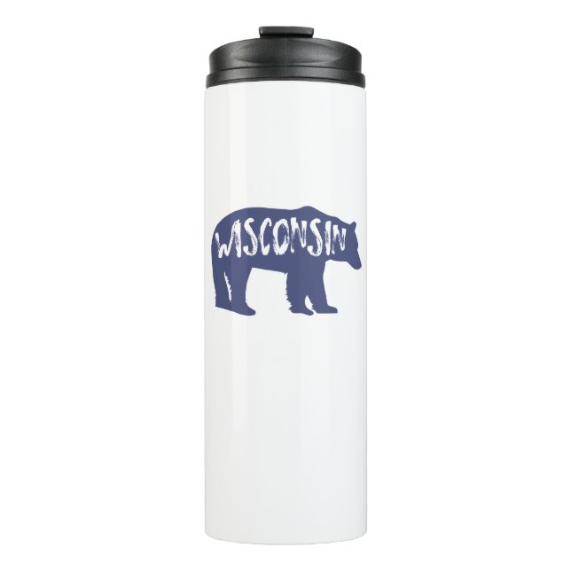Wisconsin Bear Thermal Tumbler (Front)