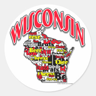 Wisconsin Beer Brats Cheese Fish-Fry Classic Round Sticker