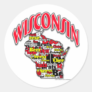 Wisconsin Beer Brats Cheese Fish-Fry Classic Round Sticker