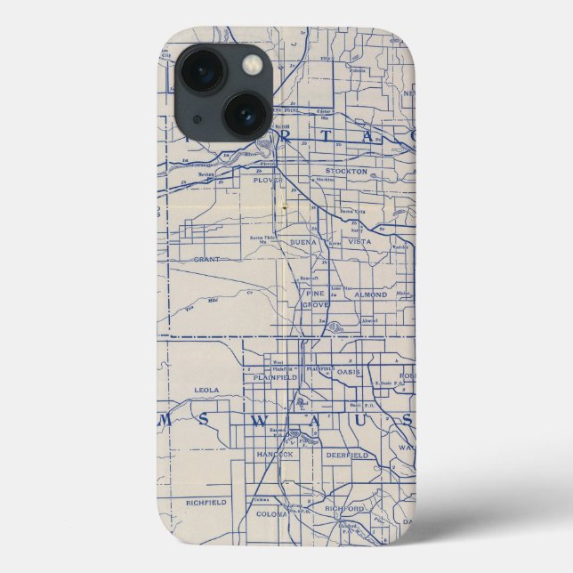 Wisconsin Bicycle Road Map 2 Case-Mate iPhone Case (Back)