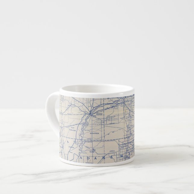 Wisconsin Bicycle Road Map 2 Espresso Cup (Front Left)
