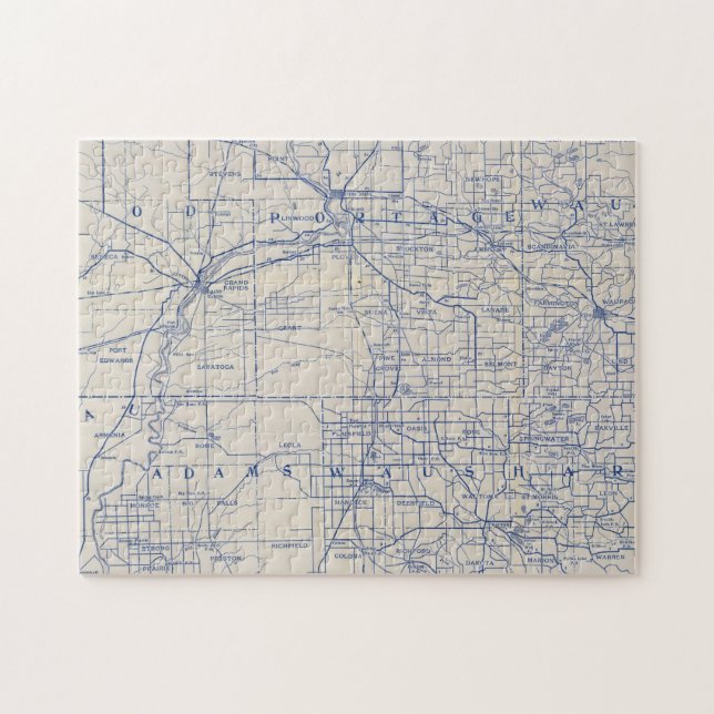 Wisconsin Bicycle Road Map 2 Jigsaw Puzzle (Horizontal)