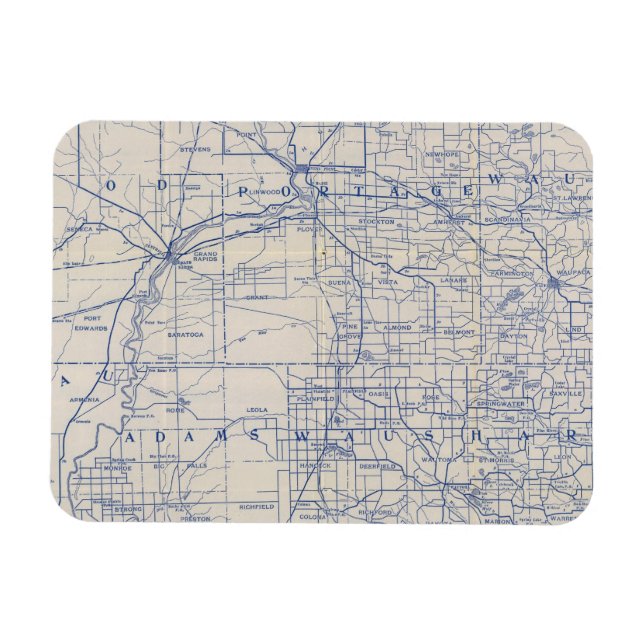 Wisconsin Bicycle Road Map 2 Magnet (Horizontal)