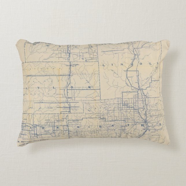 Wisconsin Bicycle Road Map 3 Decorative Cushion (Front)