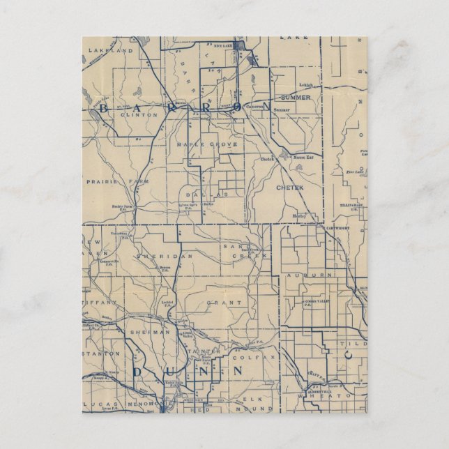 Wisconsin Bicycle Road Map 3 Postcard (Front)